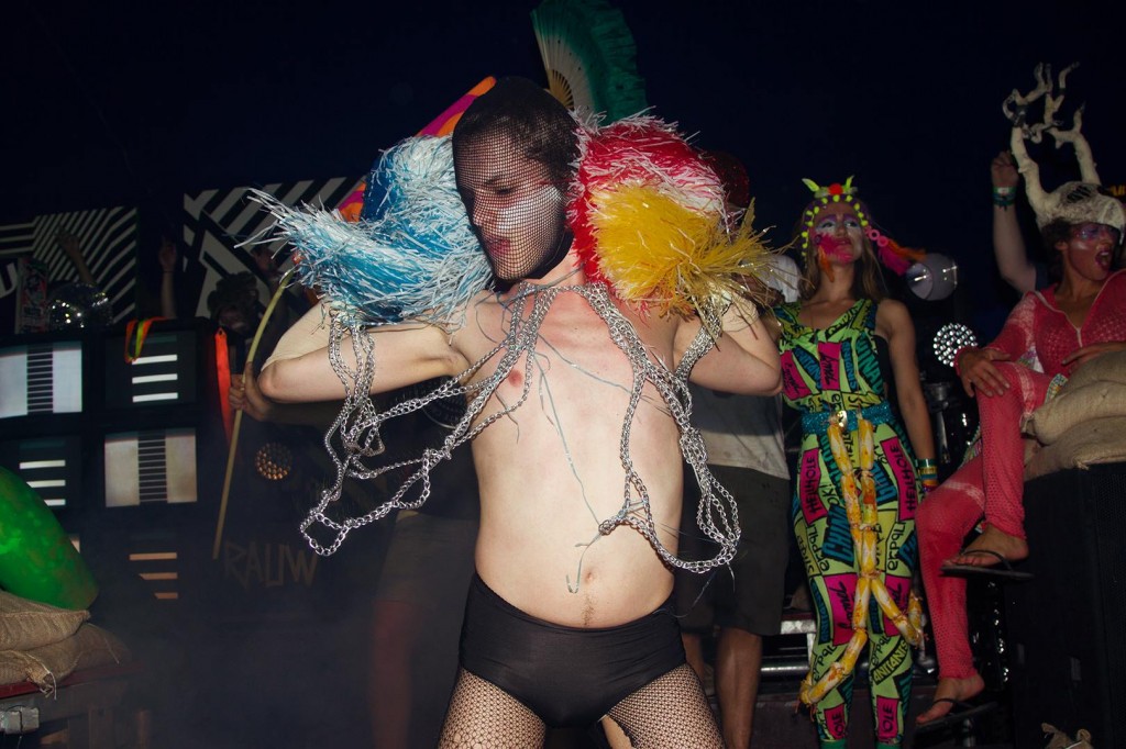 Me performing at the RAUW stage. In a crazy design from Marjolein van der Wal. 